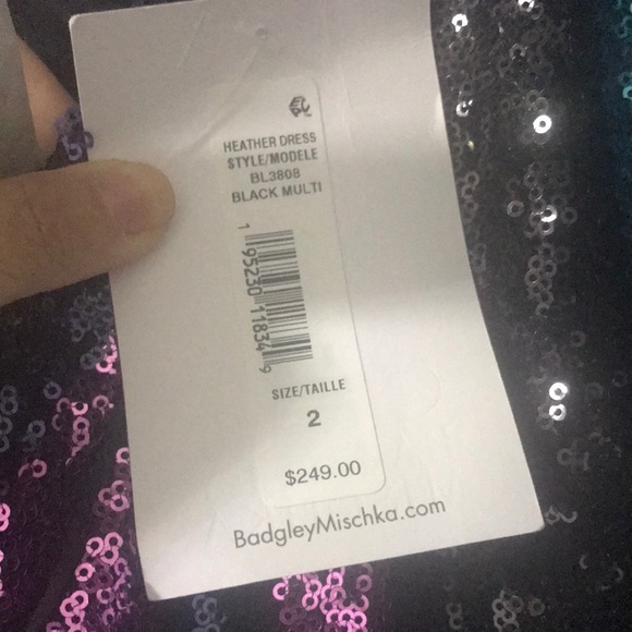 Badgley Mischka Heather Halter Dress Sequins Sz 2 - Picture 2 of 2